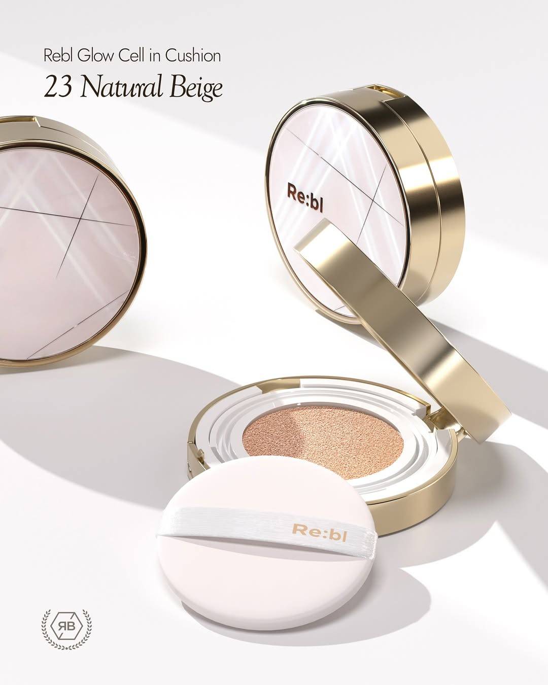 【RE:BL】リブル グロウセル イン クッションファンデーション (Rebloom Glow Cell in Cushion) 8種ヒアルロン酸・PDRN・ADSC・セラミドNP・アロエ葉エキス配合/美白・シワ改善・UVカット(SPF40/PA++)・密着カバー・ツヤ肌仕上げ・敏感肌対応