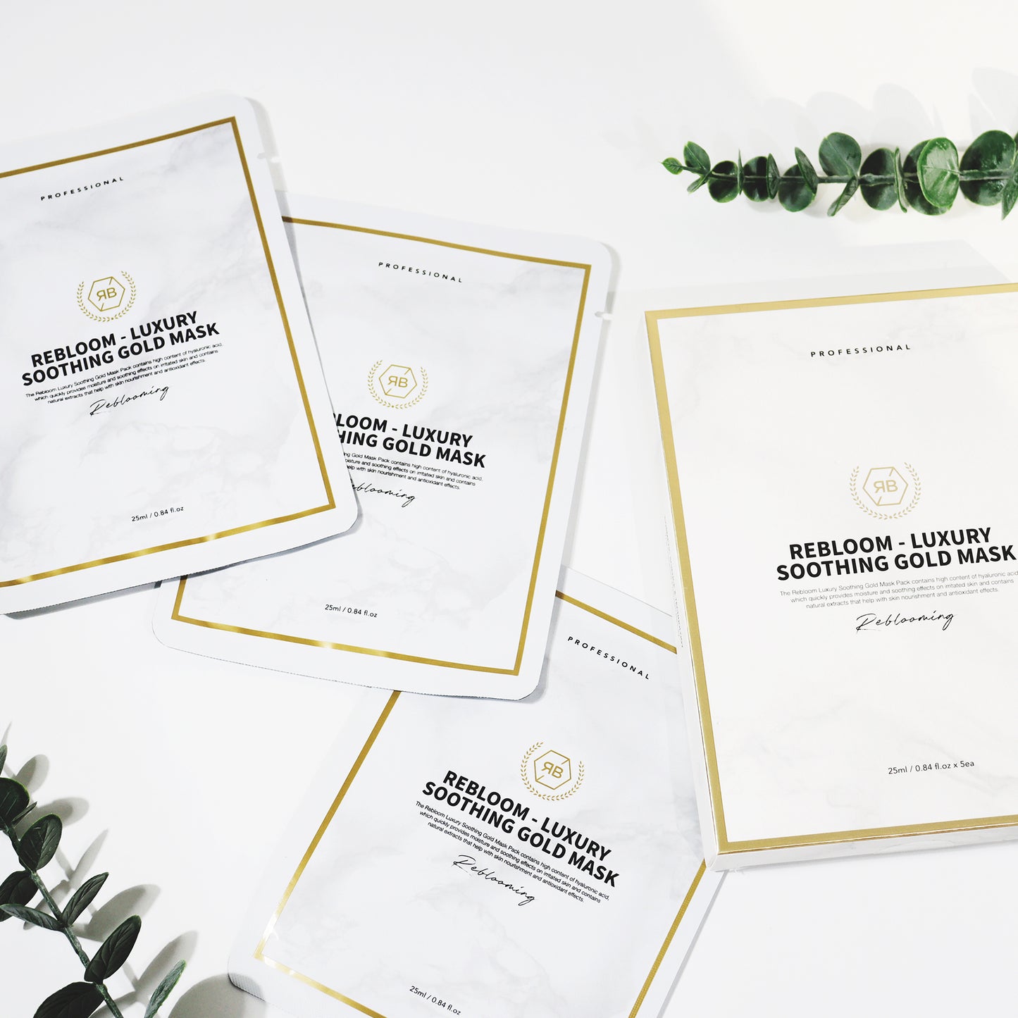 【RE:BL】リブル ラグジュアリー スージング ゴールドマスク(Rebloom Luxury Soothing Gold Mask)シートマスク 臍帯由来幹細胞培養液・ヒアルロン酸配合 保湿・ハリ・エイジングケア
