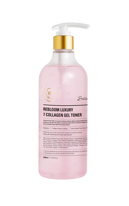 【RE:BL】リブル ラグジュアリー 7コラーゲン ジェルトナー （Rebloom Luxury 7 Collagen Gel Toner） 美白・シワ改善・7種コラーゲン・ローズ花水・ビタミンB12配合／ハリ・弾力・保湿・エイジングケア