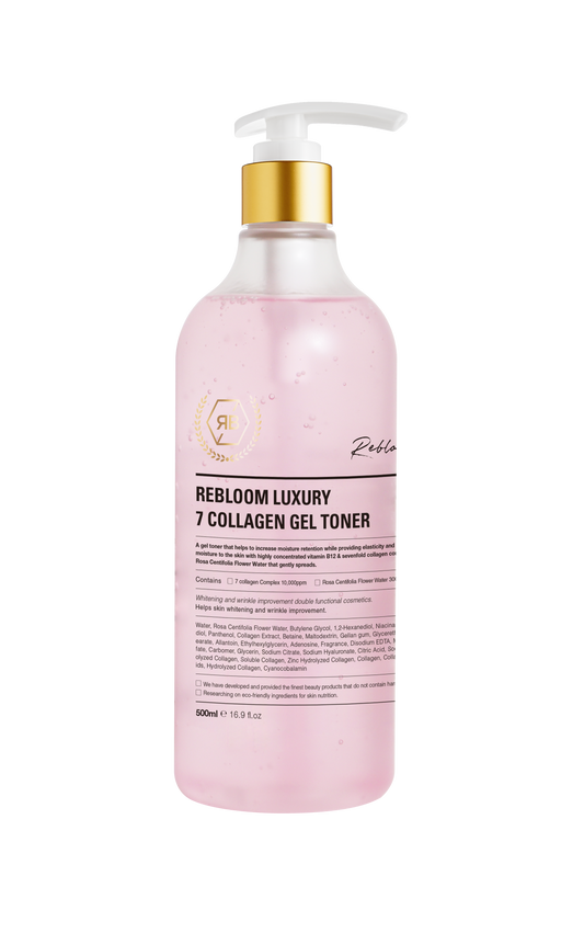 【RE:BL】リブル ラグジュアリー 7コラーゲン ジェルトナー （Rebloom Luxury 7 Collagen Gel Toner） 美白・シワ改善・7種コラーゲン・ローズ花水・ビタミンB12配合／ハリ・弾力・保湿・エイジングケア