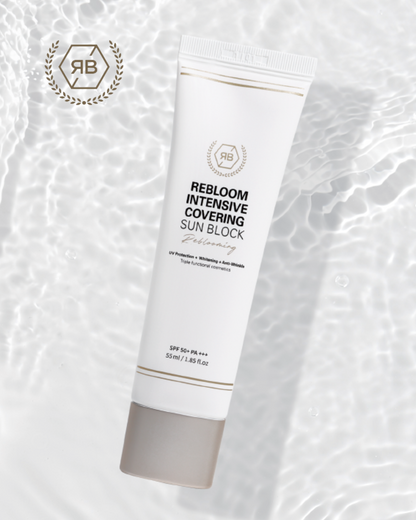 【RE:BL】リブル インテンシブ カバーリング サンブロック（Rebloom Intensive Covering Sunblock）日焼け止め SPF50 PA+++ ナイアシンアミド・アデノシン配合 美白・しわ改善・保湿UVケア