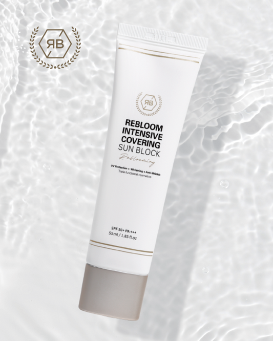 【RE:BL】リブル インテンシブ カバーリング サンブロック（Rebloom Intensive Covering Sunblock）日焼け止め SPF50 PA+++ ナイアシンアミド・アデノシン配合 美白・しわ改善・保湿UVケア